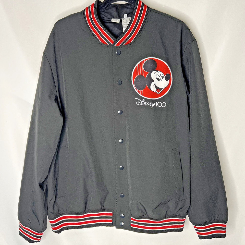Disney 100 Mickey Mouse Club Stadium Jacket Size Large Bomber